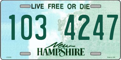 NH license plate 1034247