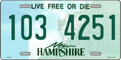 NH license plate 1034251