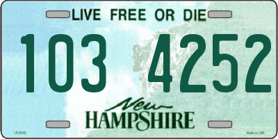 NH license plate 1034252
