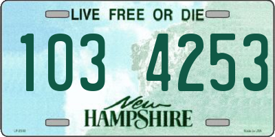 NH license plate 1034253