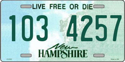 NH license plate 1034257