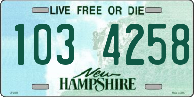 NH license plate 1034258