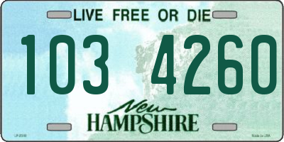 NH license plate 1034260