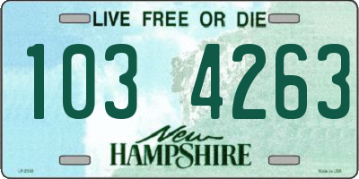 NH license plate 1034263