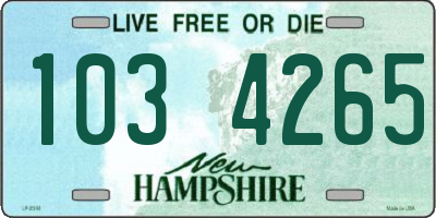 NH license plate 1034265