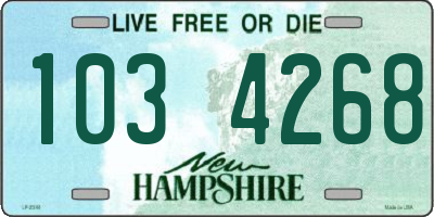 NH license plate 1034268
