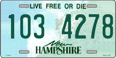 NH license plate 1034278