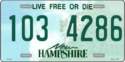 NH license plate 1034286