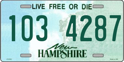 NH license plate 1034287