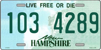 NH license plate 1034289