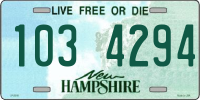 NH license plate 1034294