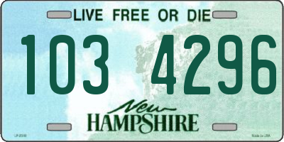 NH license plate 1034296