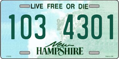 NH license plate 1034301