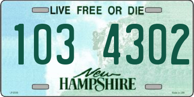NH license plate 1034302