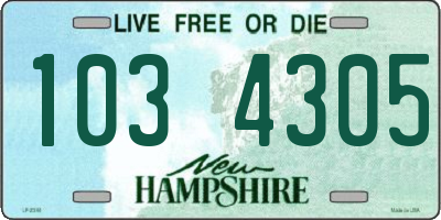 NH license plate 1034305