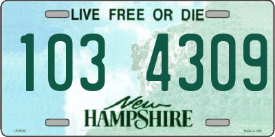NH license plate 1034309