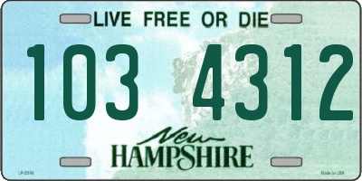 NH license plate 1034312
