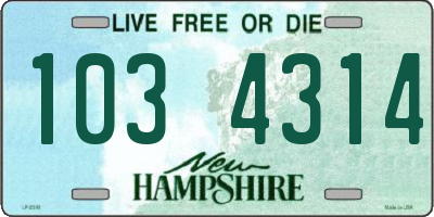 NH license plate 1034314