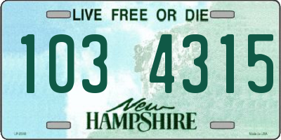 NH license plate 1034315