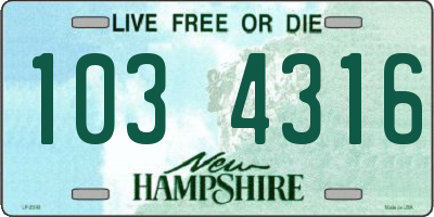 NH license plate 1034316
