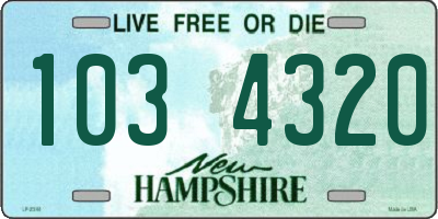 NH license plate 1034320