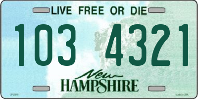 NH license plate 1034321