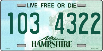 NH license plate 1034322