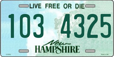 NH license plate 1034325