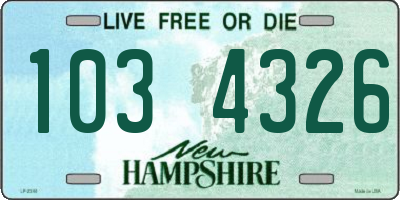 NH license plate 1034326