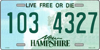 NH license plate 1034327