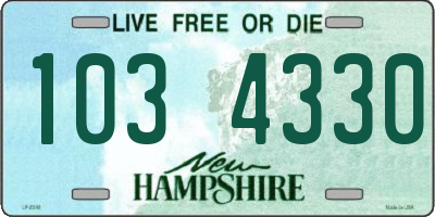 NH license plate 1034330