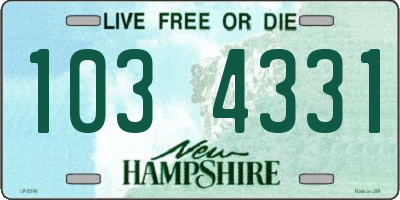 NH license plate 1034331