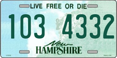 NH license plate 1034332