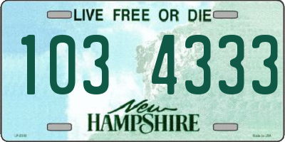 NH license plate 1034333