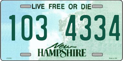 NH license plate 1034334