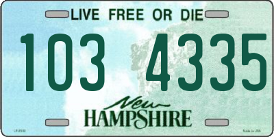 NH license plate 1034335