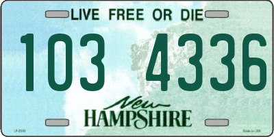 NH license plate 1034336