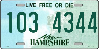 NH license plate 1034344