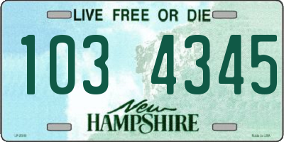 NH license plate 1034345