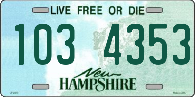 NH license plate 1034353