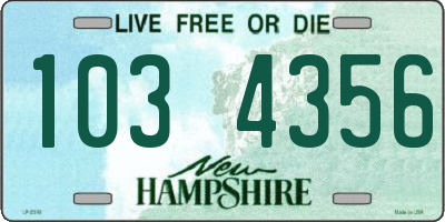 NH license plate 1034356