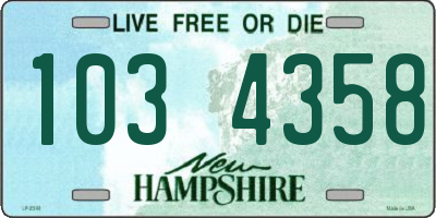 NH license plate 1034358