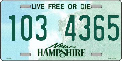 NH license plate 1034365