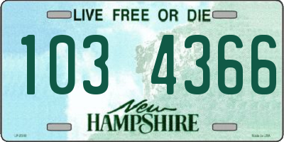 NH license plate 1034366