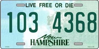 NH license plate 1034368