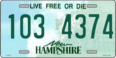 NH license plate 1034374