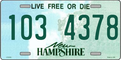 NH license plate 1034378