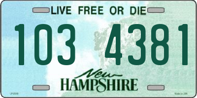 NH license plate 1034381