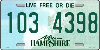 NH license plate 1034398