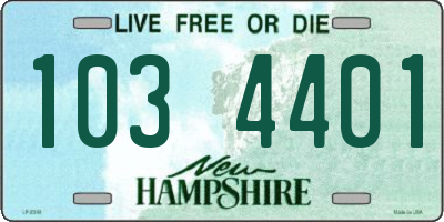 NH license plate 1034401